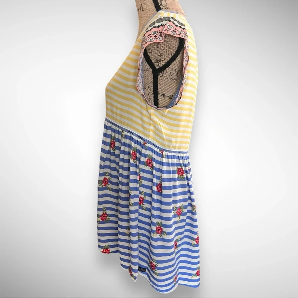 MATILDA JANE On My Mind Women's Short Sleeve Loose Fit Striped Top Medium | NWT - Picture 2 of 7